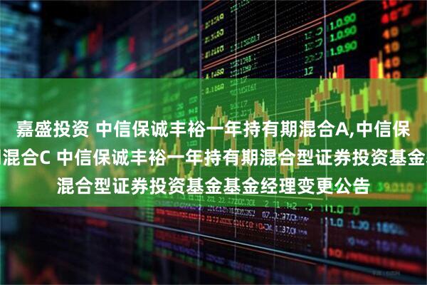 嘉盛投资 中信保诚丰裕一年持有期混合A,中信保诚丰裕一年持有期混合C 中信保诚丰裕一年持有期混合型证券投资基金基金经理变更公告